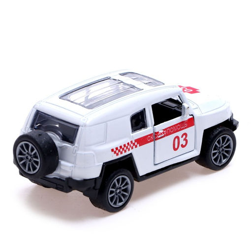 Машина металлическая Скорая помощь, 1:48, инерция, открываются двери, цвет белый - АвтоГрад фото 3