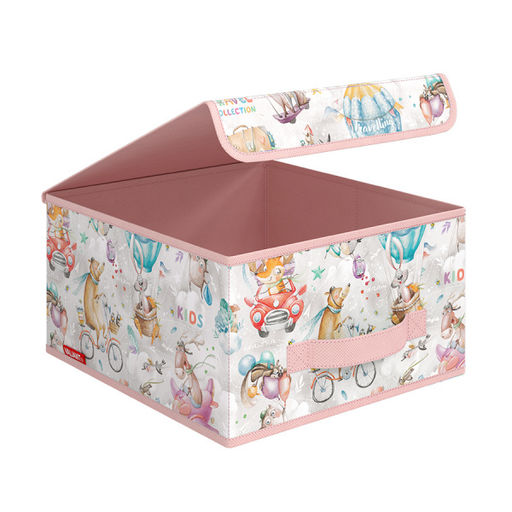 VAL KTRP-BOX-LS Короб стеллажный с крышкой, малый, 28*30*16 см, розов., ПУТЕШАСТИКИ, шт