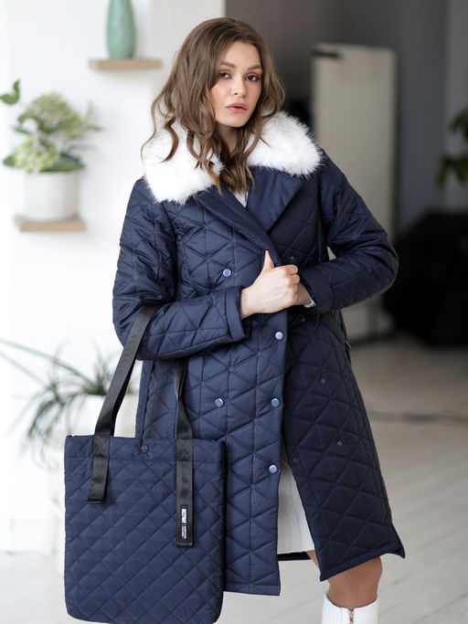 Еврозима! 24325 Полупальто дем. т.синий - Dizzyway фото 2