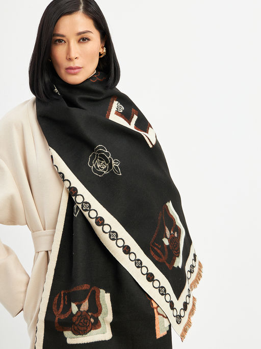 в составе ШЕРСТЬ и КАШЕМИР Большой, мягкий, теплый двусторонний палантин - Tantino фото 16