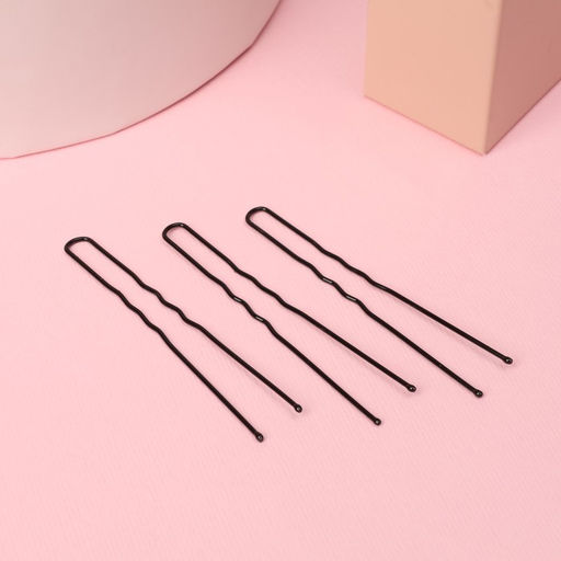 Цена за 3 шт. Шпильки для волос «Классик», набор 40 шт., 6 см, чёрные