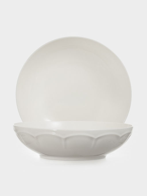 Тарелки глубокие WY Renessans, набор 2 шт., 850 мл, d=20 см, фарфор, белые