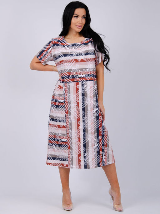 Платье "Линда" орнамент, трикотаж