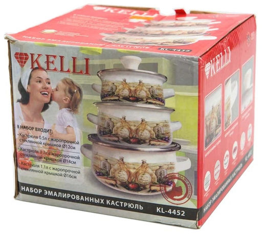 Набор посуды эмаль "Kelli" 6 пр , арт. KL-4452