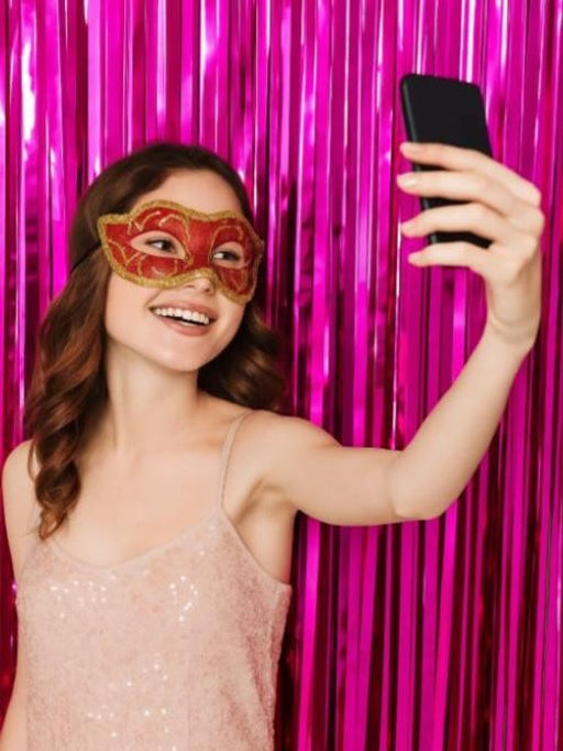 Праздничный занавес, дождик для фотозоны "Rain", fuchsia (100*200 см)