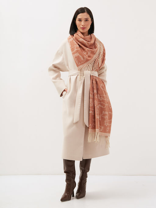 В составе шерсть ! теплый двусторонний палантин - Tantino фото 3