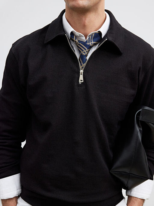 Polo Yaka Erkek Sweatshirt