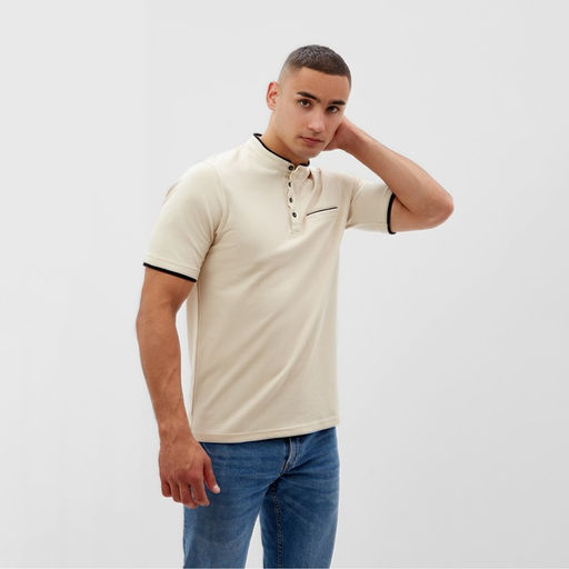 Футболка поло мужская MINAKU REGULAR FIT: бежевая, р-р 44