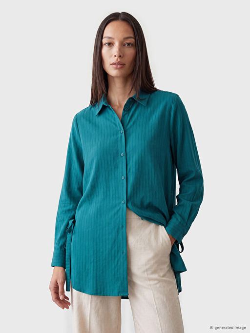 Modal Kar???ml? Oversize Kad?n G?mlek Tunik