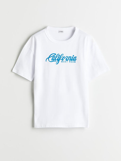 Bisiklet Yaka California Bask?l? Erkek ?ocuk Ti??rt
