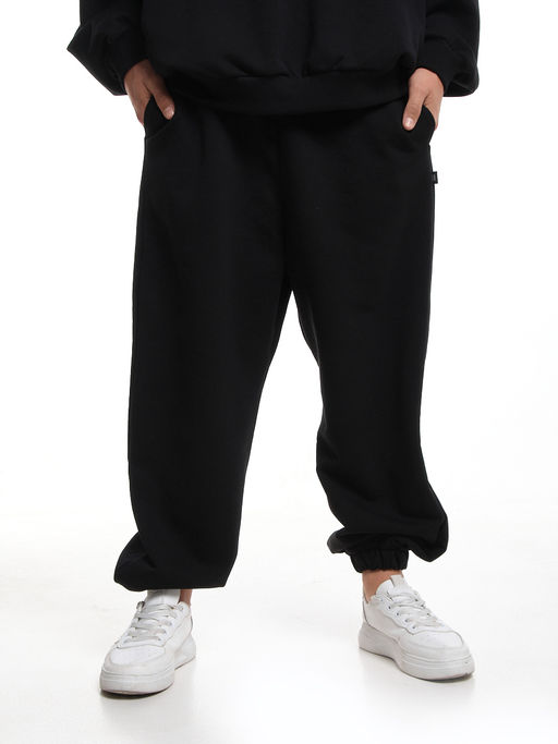 Спортивные штаны без начеса джоггеры 22-5692 черный - Mini maxi фото 2