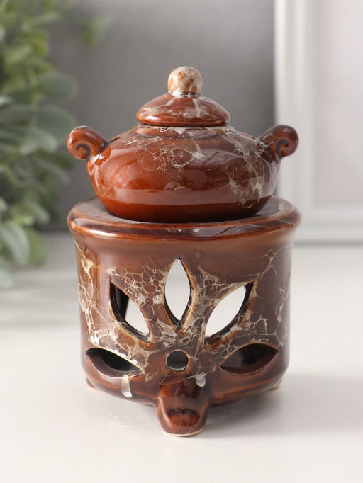 Аромалампа для эфирных масел Чайник на колонне, под мрамор, 12?8.5?8.5 см, МИКС - Simaland фото 2