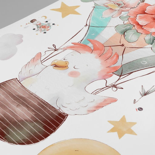 Наклейка интерьерная цветная Какаду на воздушном шаре, пластик, 40?60 см