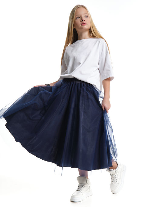 Юбка пачка длинная из фатина 22-7608 черный/зол. звезды - Mini maxi фото 37