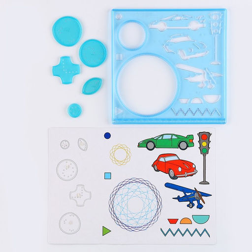 Трафарет-спирограф Транспортс раскраской - Simaland фото 2