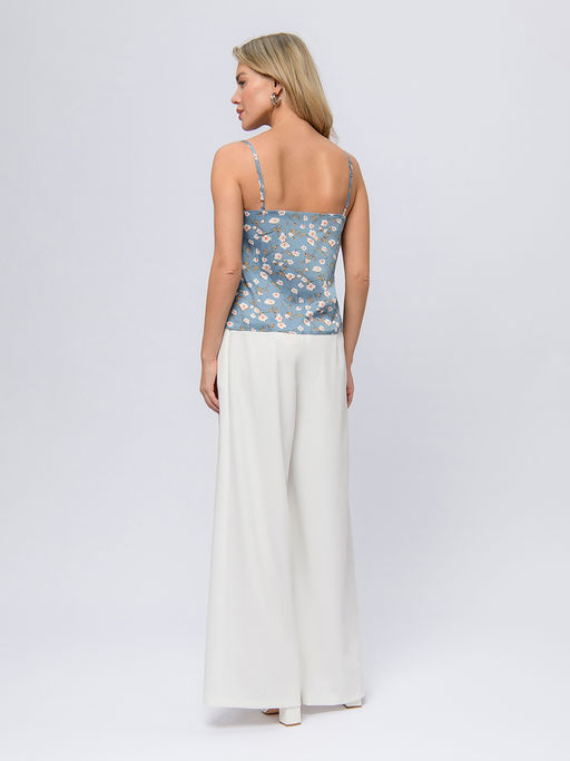 Топ голубой с принтом на бретелях - 1001dress фото 3