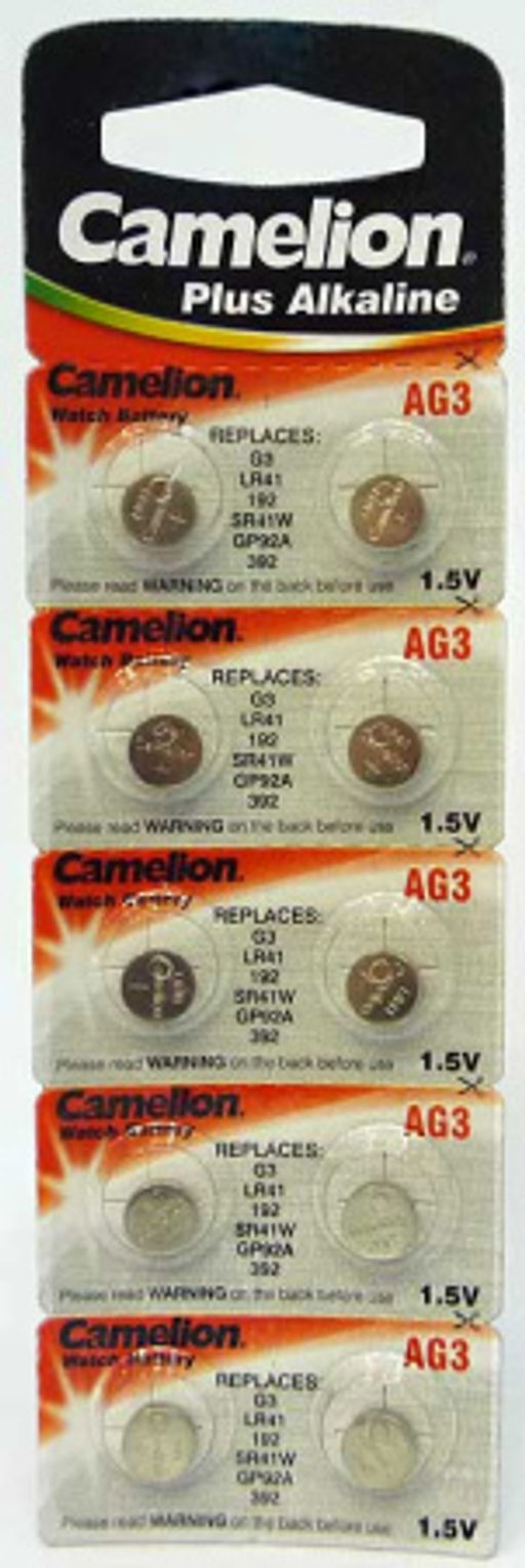 Цена за 10 шт. Батарейка Camelion G 3 BL-10 (392A/LR41) /уп.10/для часов