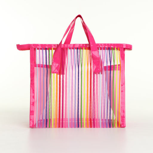 Косметичка-сумка на молнии в сетку, большая, с ручками, с рисунком Полосы, МИКС - Simaland фото 3