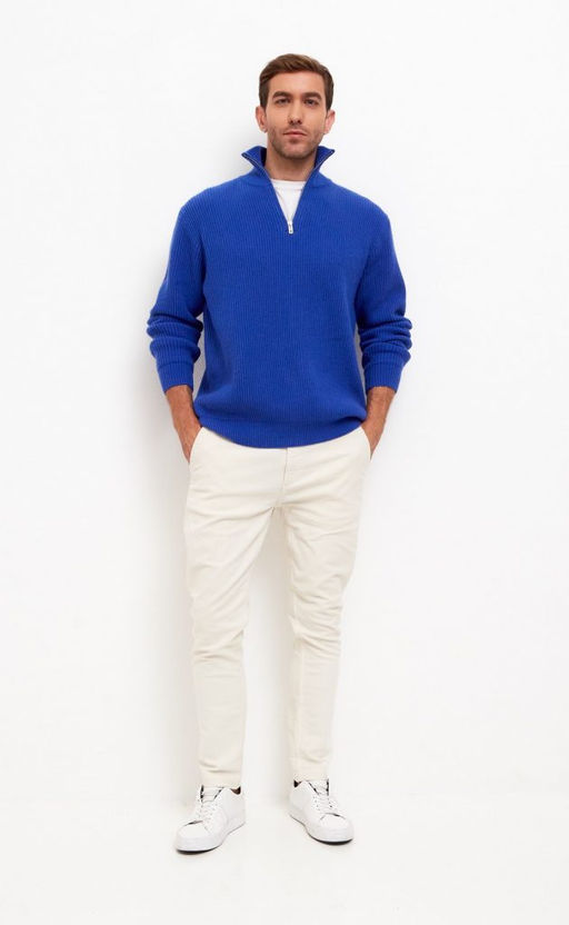 Джемпер мужской с воротом на молнии F310-0515Rus синий - Fine joyce фото 2