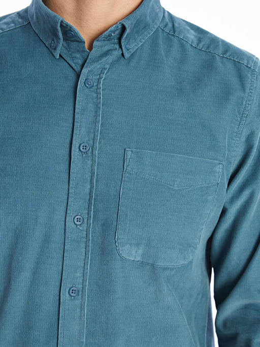 Regular Fit Uzun Kollu Kadife Erkek G?mlek