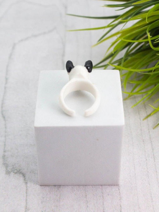 Кольцо акриловое GIRLY "Dog", white (d=1,7 см)