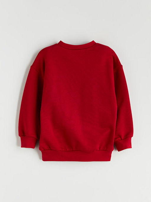 Bisiklet Yaka Y?lba?? Temal? Erkek ?ocuk Sweatshirt