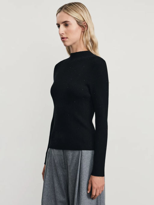 Вязаный лонгслив со стразами / Zarina фото 4