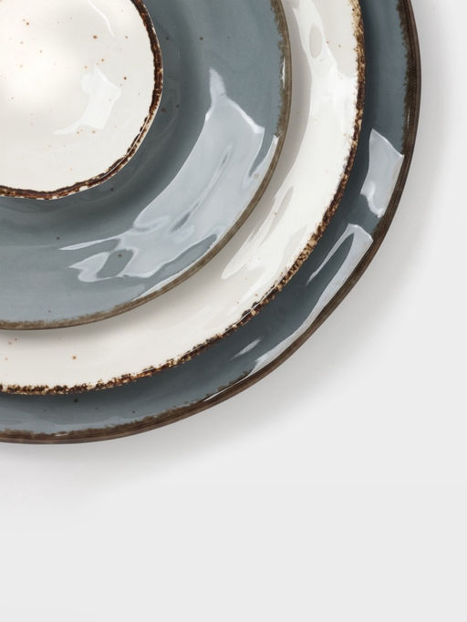 Тарелка глубокая Magistro Alpine Frost, 350 мл, d=23 см, фарфор, голубовато-серый  фото 5