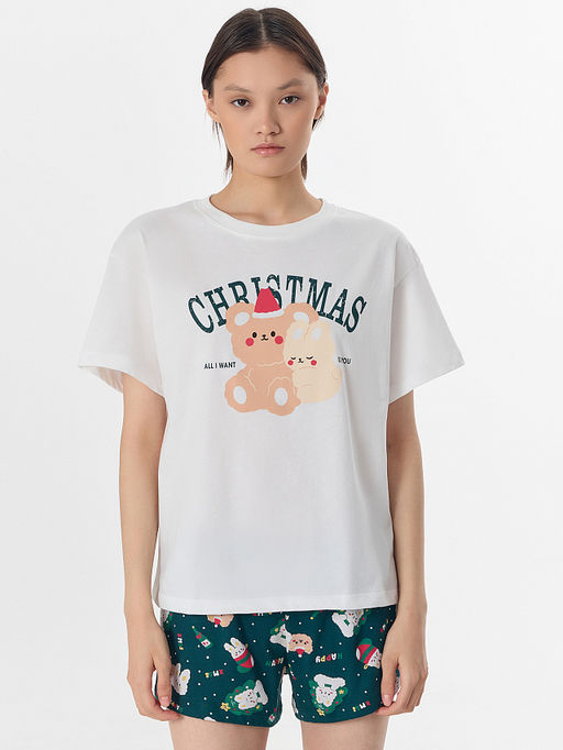 Комплект домашний женский с новогодним принтом - Mark formelle фото 3