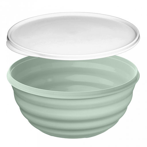 Миска пластмассовая "Latina" 1,1л, д16,6см, h8см, светло-зеленый, с крышкой (Россия)