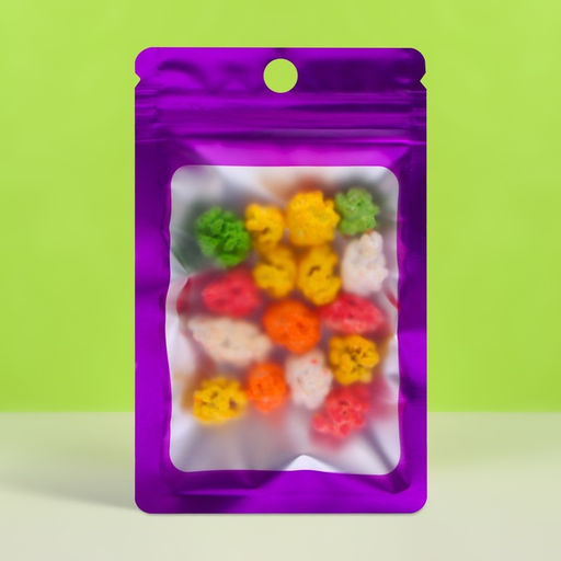 Цена за 100 шт. Пакет Зип-лок с окном, с еврослотом, фиолетовый, 7 х 10 см