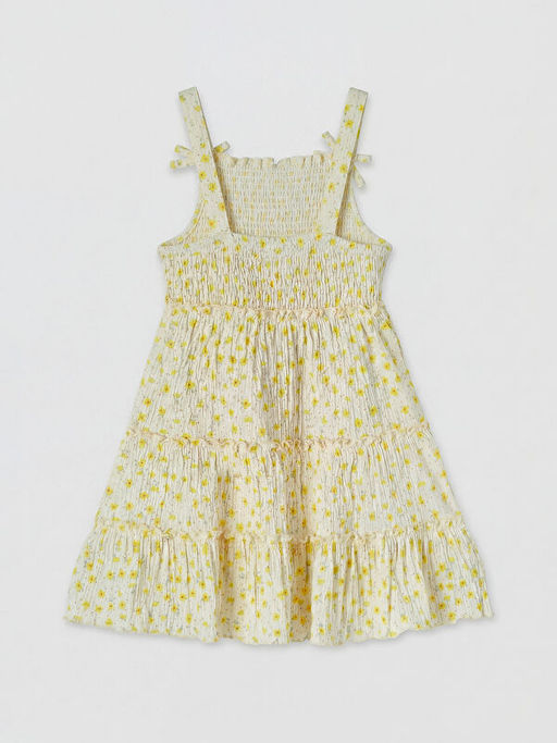 ?i?ek Desenli K?z ?ocuk Krinkle Elbise