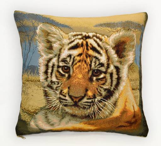Дикие кошки тигрёнок - гобеленовая наволочка - Гобеленглавснаб фото 2