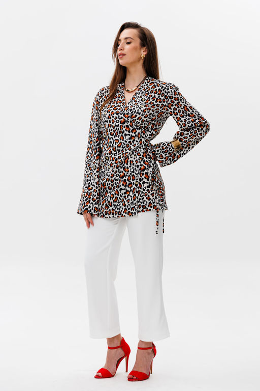 Блуза NIKVA н494 рыжий леопард  фото 2