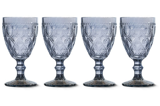 Набор бокалов для вина Dubai, голубой, 0,4 л, 4 шт