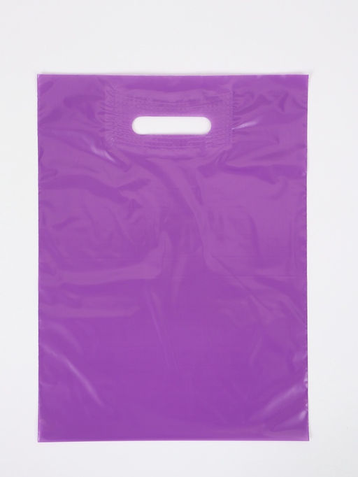 Цена за 50 шт. Пакет полиэтиленовый с вырубной ручкой, фиолетовый 30×40 см, 50 мкм