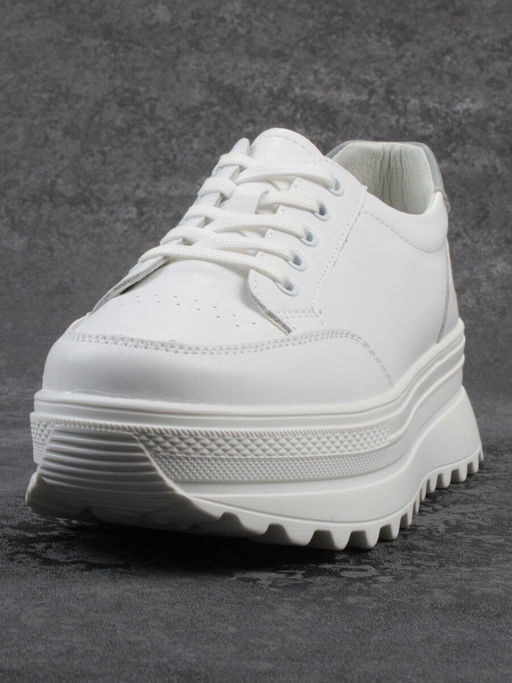 03-YC282-1 WHITE Кроссовки женские (натуральная кожа)