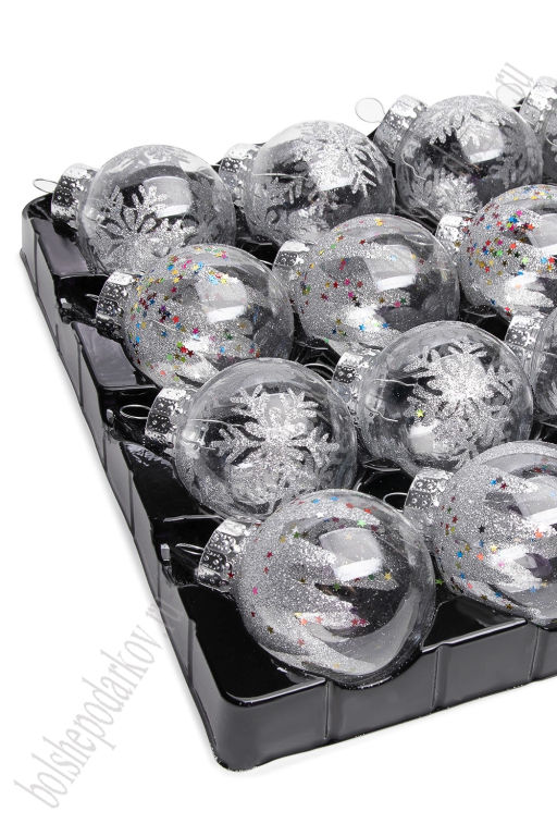 Набор новогодних шаров 6 см (16 шт) SF-7805, серебро