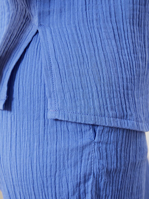 V Yaka Dokulu ?n? Fiyonklu M?slin Bluz