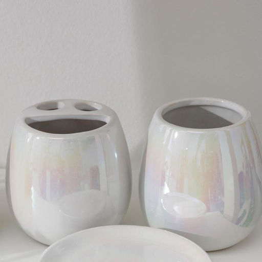 Аксессуары для ванной Pearl, 4 предмета: мыльница, дозатор для мыла 400 мл, 2 стакана - Simaland фото 3