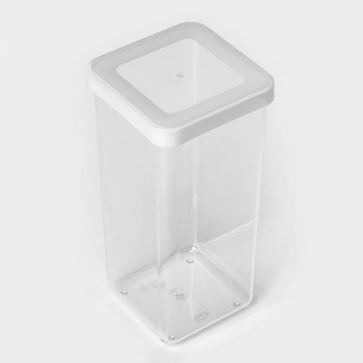 Банка для хранения сыпучих продуктов IDEA «Степ», 1.4 л, 10×21 см, пластик, крышка белая