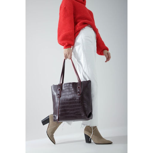 Сумка-тоут на молнии, цвет бордовый - Simaland фото 4