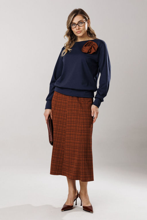 Костюм Lars Style 1205 синий; терракотово-синий принт