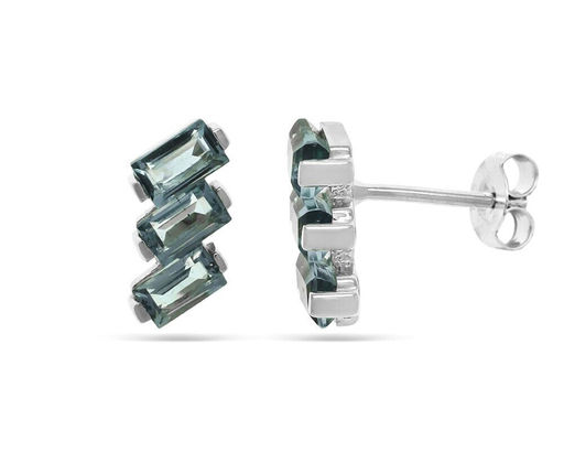 Серьги, лондон топаз кварц, Сияние