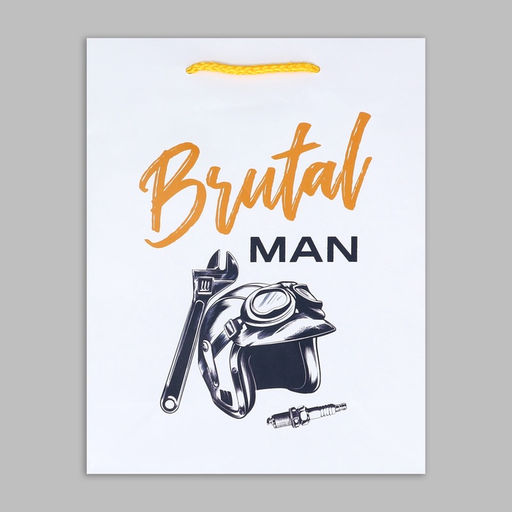 Цена за 2 шт. Пакет подарочный ламинированный, упаковка, Brutal man, MS, 23 х 18 х 8 см