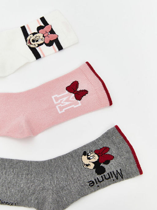 Minnie Mouse Desenli K?z ?ocuk Soket ?orap 5li