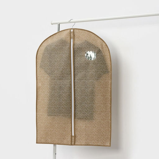 Чехол для одежды Доляна Points, ПВХ окно, 6090 см, бежевый  фото 3
