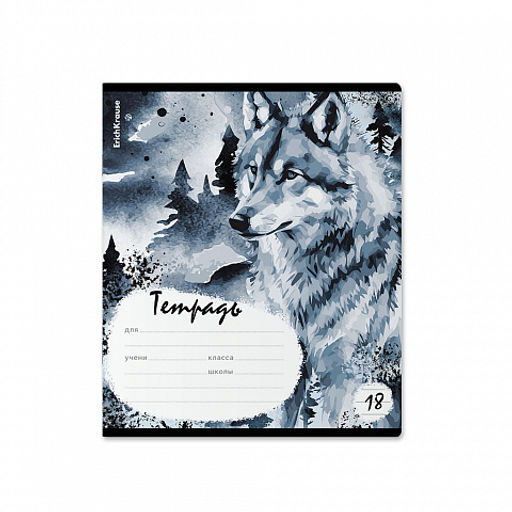 Цена за 10 шт. Тетрадь школьная ученическая ErichKrause Timber Wolf, 18 листов, линейка (в плёнке по 10 шт.)_MIX-PACK  фото 7