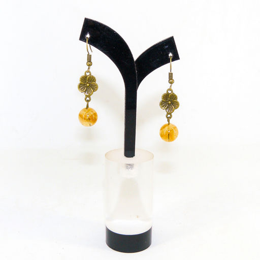 Серьги из цитрина - длина 5 см