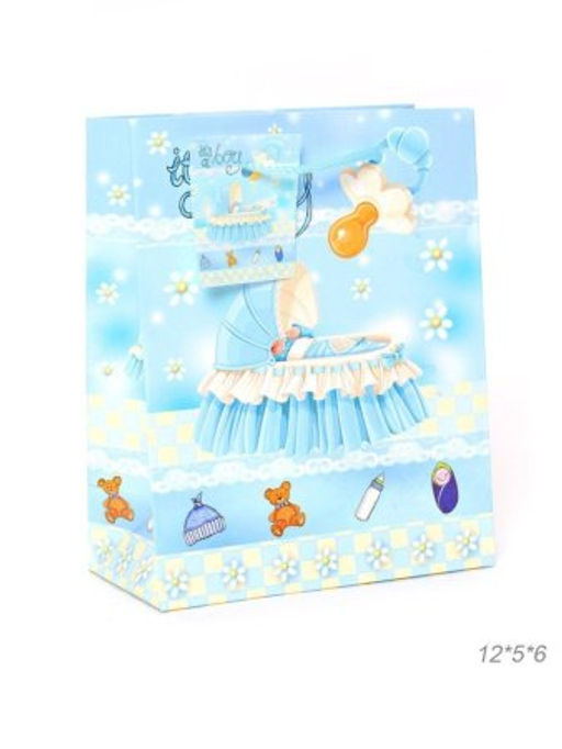Цена за 12 шт. Пакет подарочный 12х15х6 С новорожденным / 310525 /уп 12/2400/ - Галеонтрейд фото 2